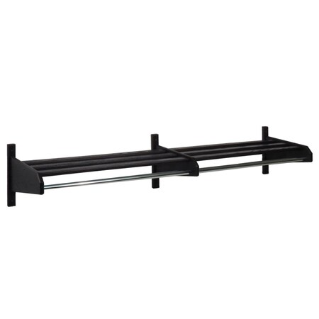Palacedesigns 74 in. Oak Coat & Hat Rack - 1 in. Dia. Bar, Black PA3276865